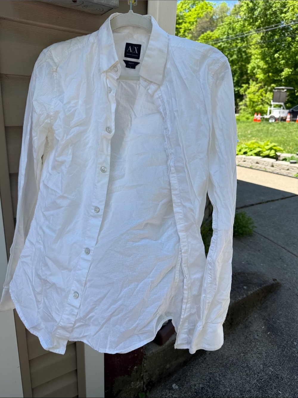 A/X Armani Exchange White Men's Casual Button-Down Shirt